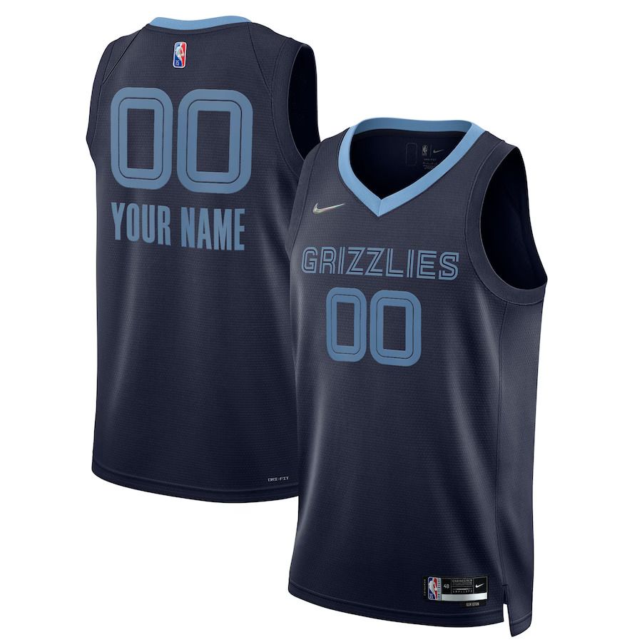 Men Memphis Grizzlies Nike Navy Diamond Swingman Custom NBA Jersey
